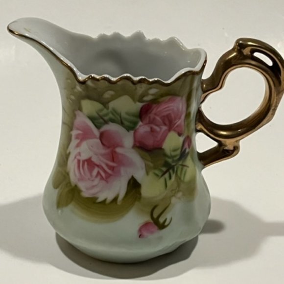 Vintage Lefton Creamer Heritage Rose 3066 Handpainted cabbage rose - Picture 1 of 3